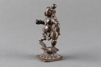 Vishnu represented standing in the form of...