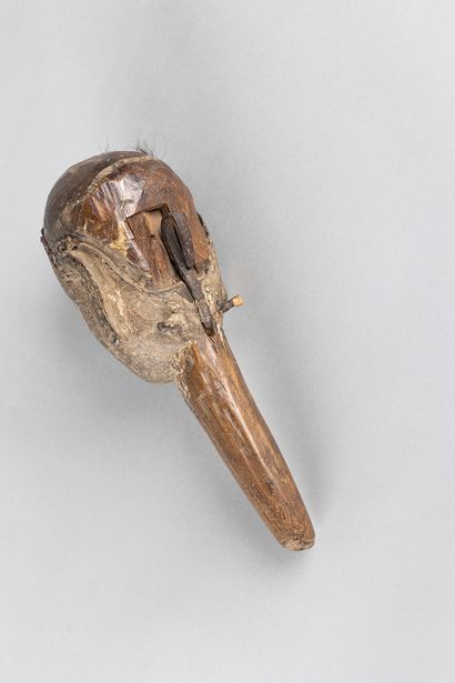 Antique puppet head depicting a human face....