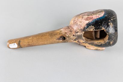 Antique puppet head depicting a human face....
