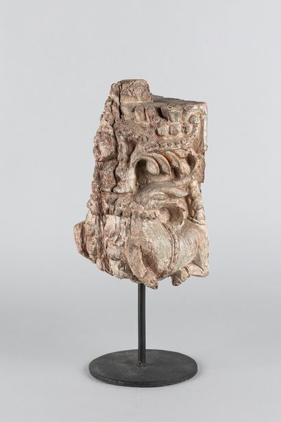 Relief depicting a figure surrounded by horses....