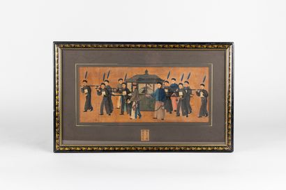 Watercolor depicting a high-ranking official...