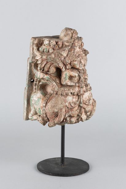 Relief depicting a figure surrounded by horses....