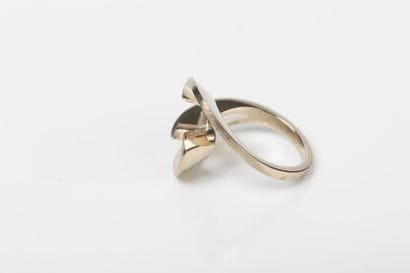 Ring setting in white gold, with a moving...