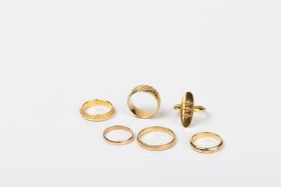 Gold lot comprising 4 yellow gold wedding...