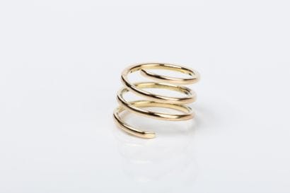 Yellow gold ring forming a spiral. TD51 
Weight...