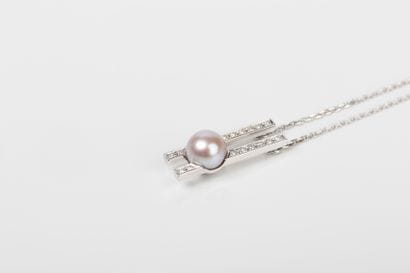Forçat chain in white gold, centered on an...