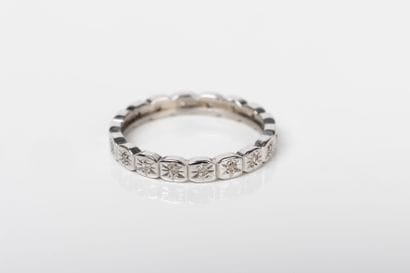 White gold wedding band set with 8/8-cut...