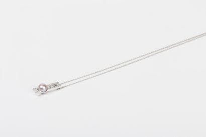 Forçat chain in white gold, centered on an...