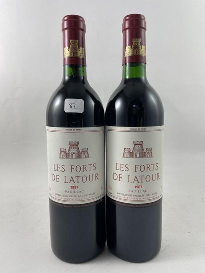 2 btls Château Les Forts de Latour 1987 -...
