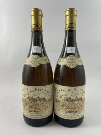 2 btls Vouvray 1989 - Clos du Bourg - 1ère...