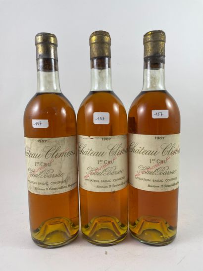 3 btls Château Climens 1967 - Haut-Barsac...