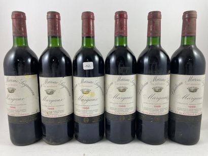 8 btls Château Marsac Séguineau 1988 - M...