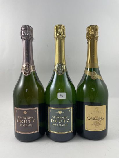 3 btls including 1 btl Champagne NM - Brut...