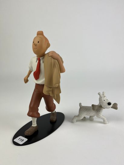 HERGE / TINTINGLOBE-TROTTEUR - Resin sculpture...