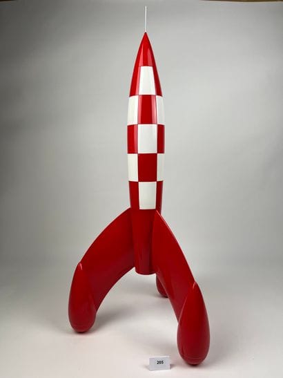 HERGE / OBJECTIF LUNE - Resin rocket (72cm)...
