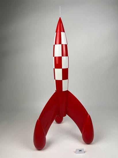 HERGE / OBJECTIF LUNE - Resin rocket (72cm)...