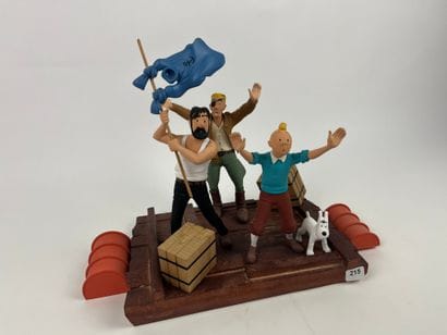 HERGE / COKE EN STOCK - Raft in resin and...