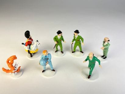 HERGE / OBJECTIF LUNE - Série Lune 7 figurines...