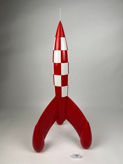 HERGE / OBJECTIF LUNE - Resin rocket (72cm)...