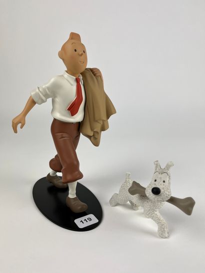 HERGE / TINTINGLOBE-TROTTEUR - Resin sculpture...