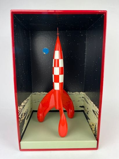 HERGE / OBJECTIF LUNE - Resin rocket (35cm)...