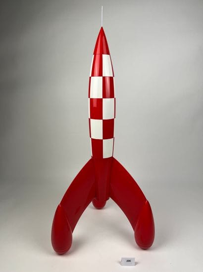 HERGE / OBJECTIF LUNE - Resin rocket (72cm)...