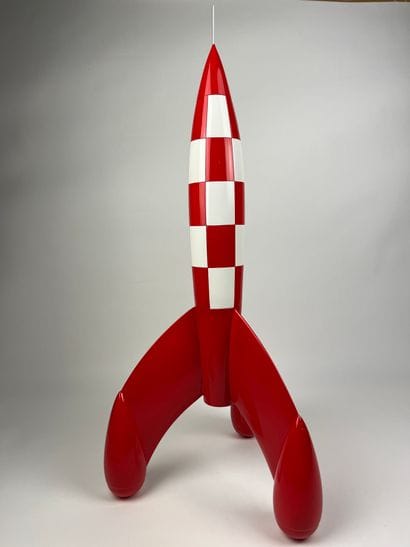 HERGE / OBJECTIF LUNE - Resin rocket (72cm)...