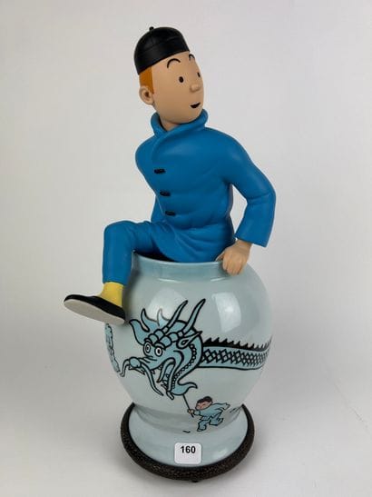 HERGE / LE LOTUS BLEU / TINTIN SORTANT DE...