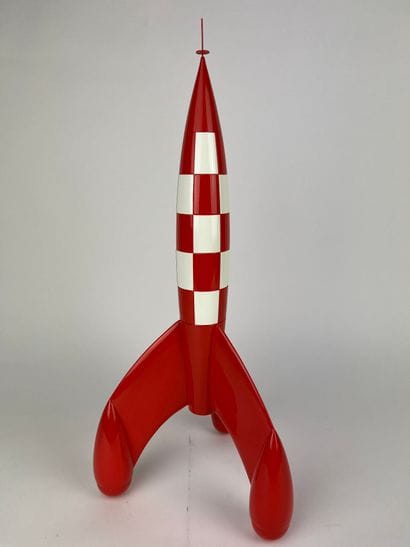 HERGE / OBJECTIF LUNE - Resin rocket (35cm)...