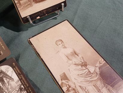 Set of eleven stereo views mounted on cardboard...