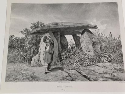 Set of ten engravings, including two on wood,...