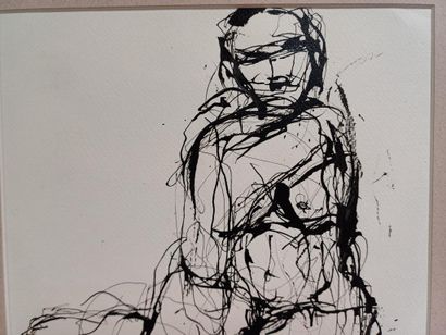 Ecole contemporaine 
Etudes de nus
Encre...