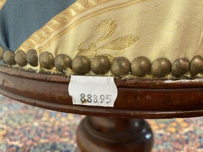 Stained wood piano stool, polychrome fleur-de-lis...