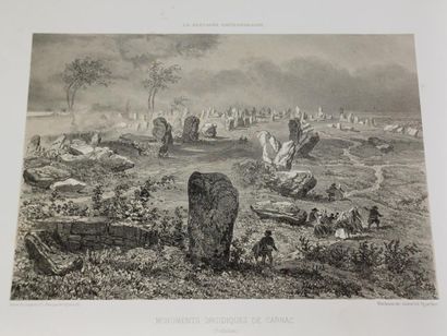 Set of ten engravings, including two on wood,...