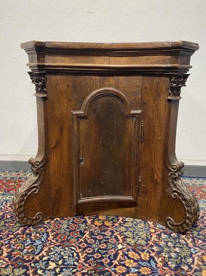 Oak tabernacle top carved with pilasters...