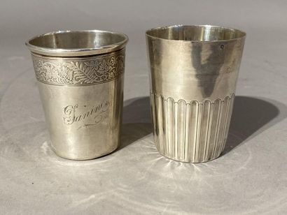TWO silver GOBELETS (950). Gobelet n°1: PARIS,...