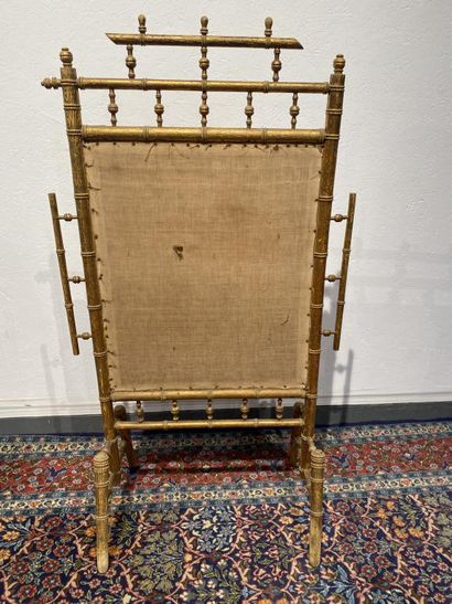 Gilded wood mantel screen in imitation bamboo...
