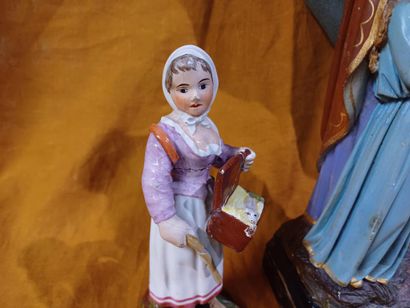 Ensemble comprenant :
- Statuette en plâtre...