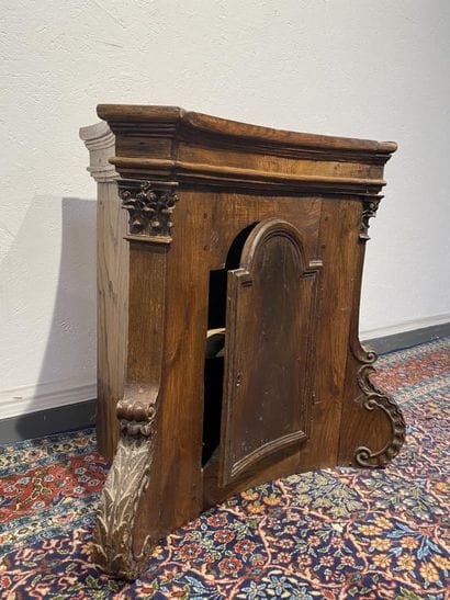 Oak tabernacle top carved with pilasters...