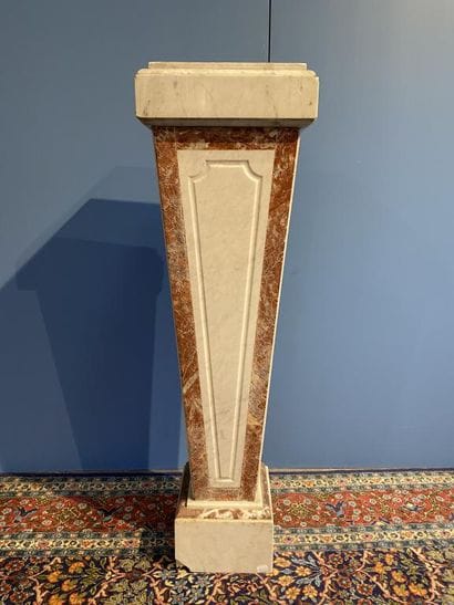Carrara marble mantle with white veined red...
