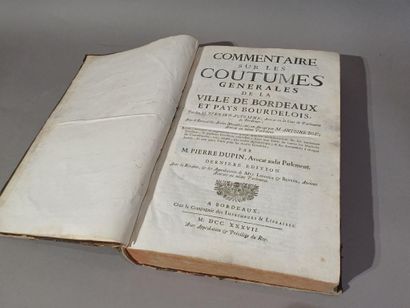 DUPIN Pierre. Commentaire sur les coutumes...