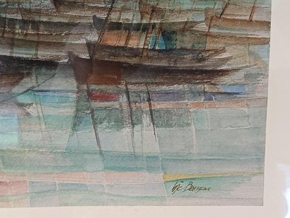 Loïc BARREAU (XX)
Sailing boats at anchor
Watercolor...