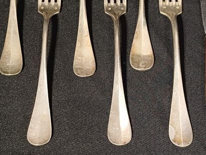 Set comprising two monogrammed silver-plated...