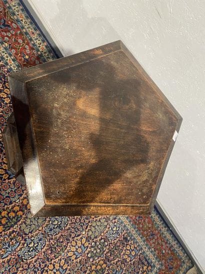 Neo-Gothic style oak or stained chestnut...