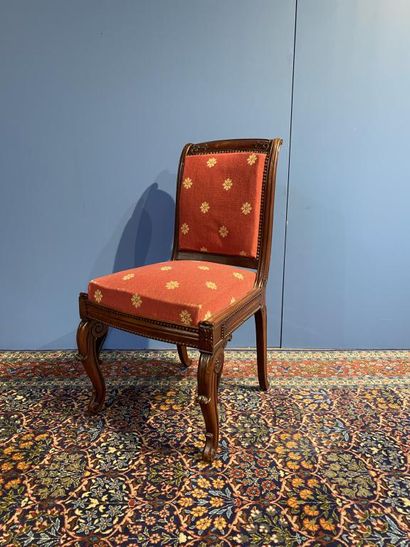 Mahogany and mahogany veneer chair with slightly...