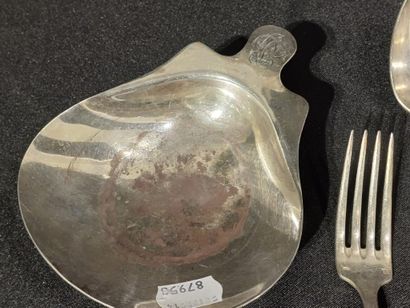 Set comprising two monogrammed silver-plated...