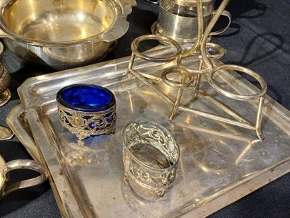 LOT OF silver-plated TABLE OBJECTS including:...