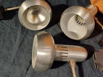 Set of four directional spotlights in brushed...