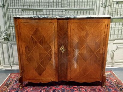 Rosewood veneered sideboard with inlaid frieze...