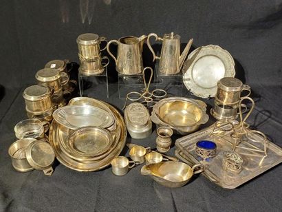 LOT OF silver-plated TABLE OBJECTS including:...